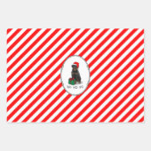 クリスマスサンタクロースハットロットワイラードッグおもしろい ラッピングペーパーシート (正面3)
