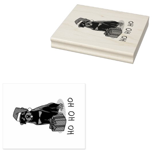 クリスマスサンタクロースハットロットワイラードッグおもしろい ラバースタンプ (押印)