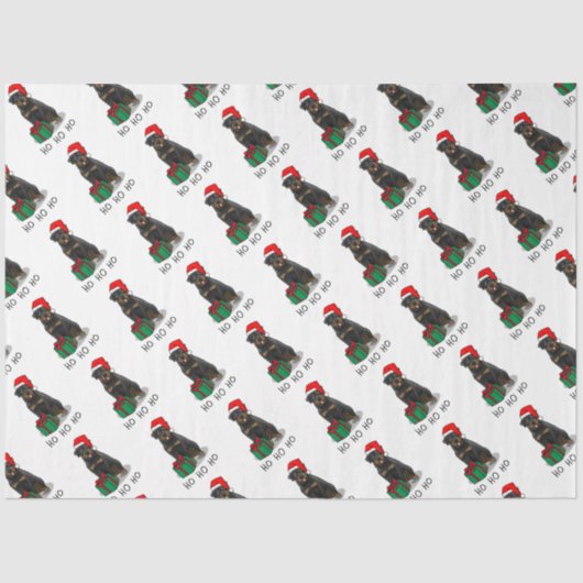 クリスマスサンタクロースハットロットワイラードッグおもしろい 薄葉紙 (正面)