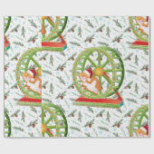 クリスマスサンタクロースハムスター ラッピングペーパー (フラット)