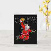 クリスマスサンタクロースバレーボールパジャマクリスマスメンズ カード (黄色い花)