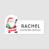 クリスマスサンタクロースパーソナライズされたの名前 名札 (正面)