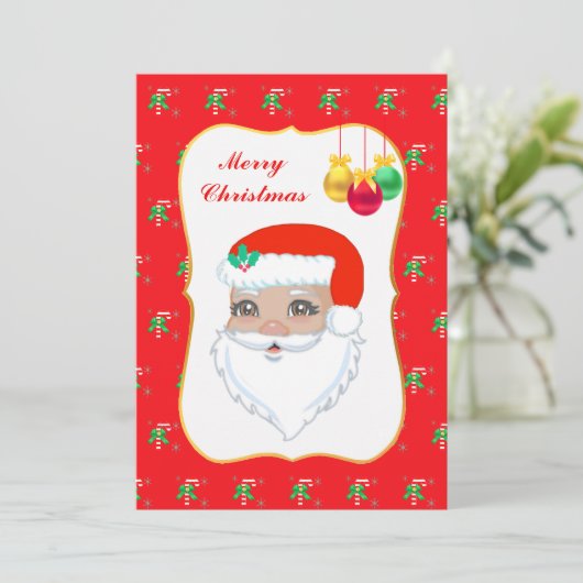 クリスマスサンタクロースフラットホリデーカード シーズンカード (スタンド正面)