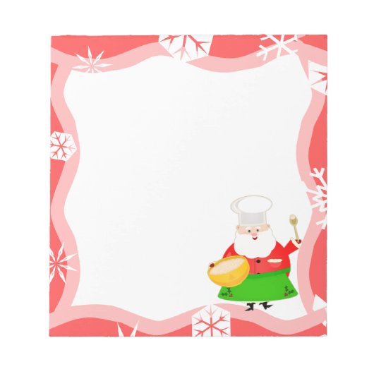 クリスマスサンタクロースベーキングメモ帳 ノートパッド (正面)