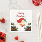 クリスマスサンタクロースホリデーパーティー スタンダードカクテルナプキン (インサイチュ)