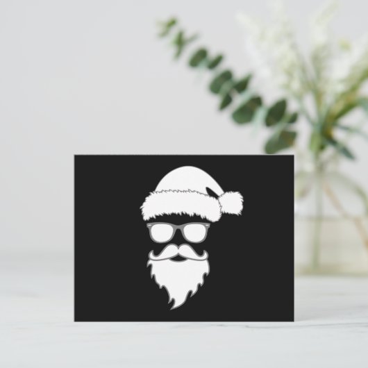 クリスマスサンタクロースメリーギフトおもしろいアイディア ポストカード (スタンド正面)