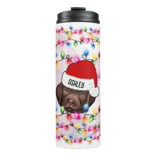 クリスマスサンタクロースラブラドールリトリエバードッグヘッド タンブラー (正面)