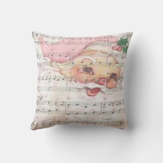 クリスマスサンタクロースヴィンテージ楽譜 クッション (裏面)