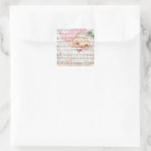 クリスマスサンタクロースヴィンテージ楽譜 スクエアシール (バッグ)