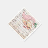 クリスマスサンタクロースヴィンテージ楽譜 スタンダードカクテルナプキン (角)