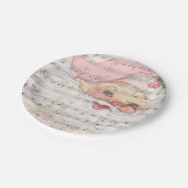 クリスマスサンタクロースヴィンテージ楽譜 ペーパープレート (アングル)