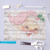 クリスマスサンタクロースヴィンテージ楽譜 薄葉紙 (クラフト)