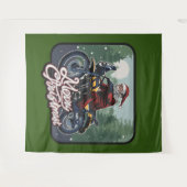 クリスマスサンタクロース乗用オートバイバックドロップ タペストリー (正面(横))