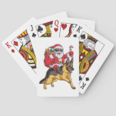 クリスマスサンタクロース乗馬ドイツの羊飼いクリスマス トランプ (裏面)