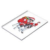 クリスマスサンタクロース乗馬ブルフランスのドッグクリスマスB ノートブック (左側)