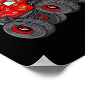 クリスマスサンタクロース乗馬モンスタートラックボーイズ木 ポスター (角)