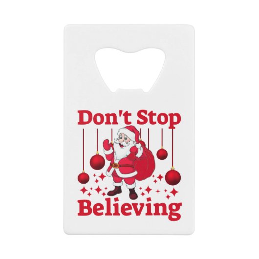 クリスマスサンタクロース信じズ クレジットカード栓抜き (正面)