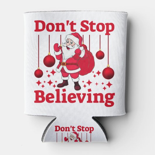 クリスマスサンタクロース信じズ 缶クーラー (正面)