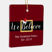 クリスマスサンタクロース信じ私たち家族の写真 セラミックオーナメント (右)