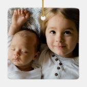 クリスマスサンタクロース信じ私たち家族の写真 セラミックオーナメント (裏面)