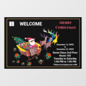 クリスマスサンタクロース営業時間のパーソナライズ ウィンドウサイン (シート)