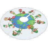 クリスマスサンタクロース小人 ブラッシュドポリエステルツリースカート (アングル)