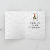 クリスマスサンタクロース帽子ウェルシュテリア犬かわいい カード (内部)