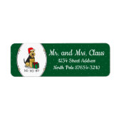 クリスマスサンタクロース帽子ウェルシュテリア犬かわいい ラベル (正面)