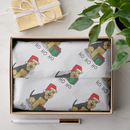 クリスマスサンタクロース帽子ウェルシュテリア犬かわいい 薄葉紙 (ギフト)