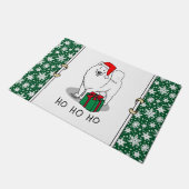 クリスマスサンタクロース帽子サモイドグッズ ドアマット (アングル)