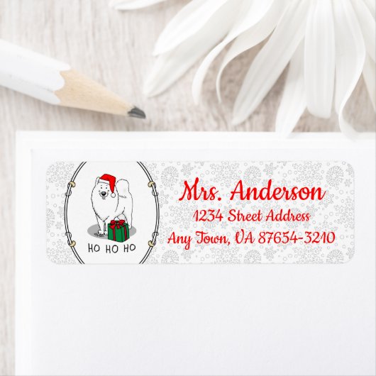 クリスマスサンタクロース帽子サモイドグッズ ラベル (インサイチュ)