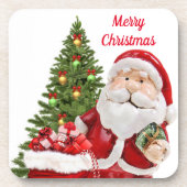 クリスマスサンタクロース懸命プラスチックのコースター コースター (正面)