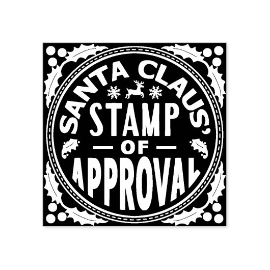 クリスマスサンタクロース承認のスタンプおもしろい ラバースタンプ (インプリント)