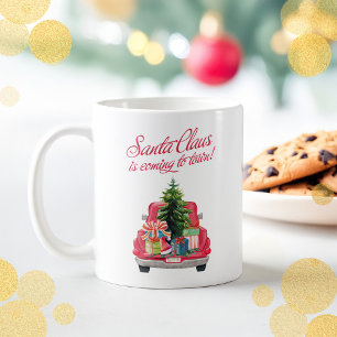 クリスマスサンタクロース来は町の赤いトラックに行く コーヒーマグカップ