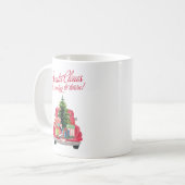 クリスマスサンタクロース来は町の赤いトラックに行く コーヒーマグカップ (正面左)