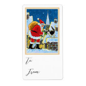 クリスマスサンタクロース猫ギフトステッカー ラベル (正面)