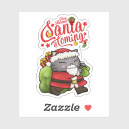 クリスマスサンタクロース猫 シール