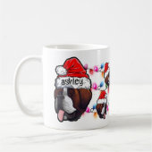クリスマスサンタクロース聖ベルナルドペットドッグヘッド コーヒーマグカップ (左)