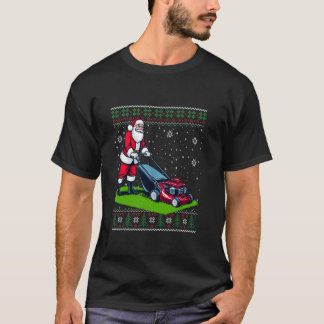 クリスマスサンタクロース芝刈り醜いクリスマスS Tシャツ