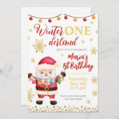 クリスマスサンタクロース誕生日招待状 招待状 (正面/裏面)