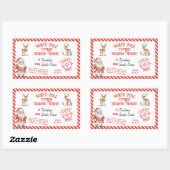 クリスマスサンタクロース贈り物の北極の配達 長方形シール (シート)