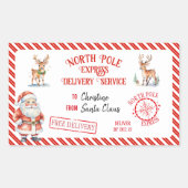 クリスマスサンタクロース贈り物の北極の配達 長方形シール (正面)