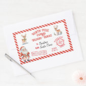 クリスマスサンタクロース贈り物の北極の配達 長方形シール (封筒)