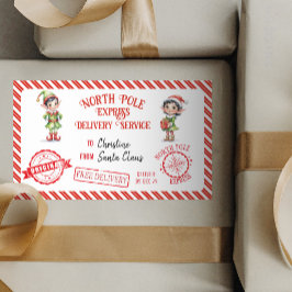 クリスマスサンタクロース贈り物の北極の配達 長方形シール