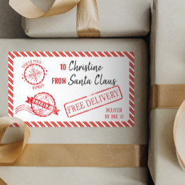 クリスマスサンタクロース贈り物の北極の配達 長方形シール