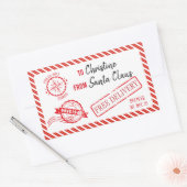 クリスマスサンタクロース贈り物の北極の配達 長方形シール (封筒)