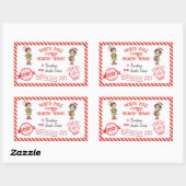 クリスマスサンタクロース贈り物の北極の配達 長方形シール (シート)