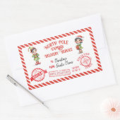 クリスマスサンタクロース贈り物の北極の配達 長方形シール (封筒)