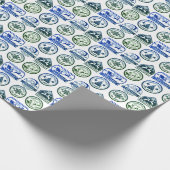 クリスマスサンタクロース配信ノースポール表現 ラッピングペーパー (角)