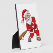 クリスマスサンタクロース野球投手ボーイズT フォトプラーク (側面)